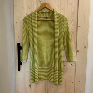 NEIMAN MARCUS Striped Cardigan Sweater